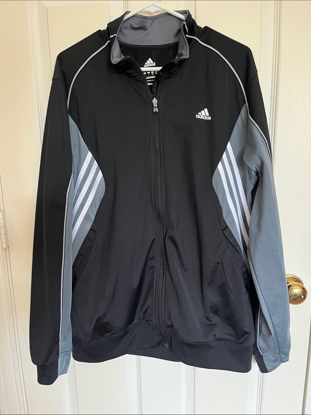 Adidas Men’s Black & Gray Performance Full-Zip Jacket